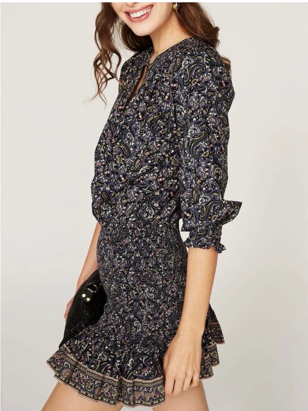 Veronica Beard Navy Paisley Mini Dress